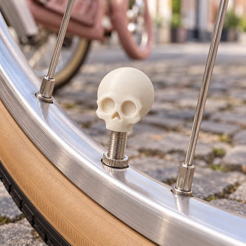 Schedel ventieldopjes - 3D-geprint ventieldopje voor de fiets