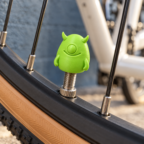 Monstertje ventieldopjes - 3D-geprint ventieldopje voor de fiets