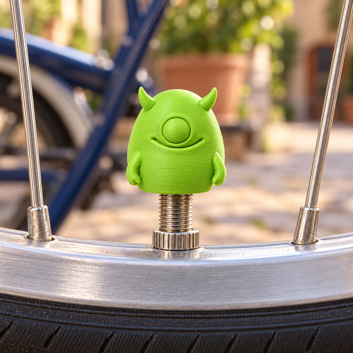Monstertje ventieldopjes - 3D-geprint ventieldopje voor de fiets